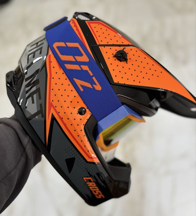 Ендуро кросовий шолом ORZ, Fox на мотоцикл, шлем зелений із окулярами