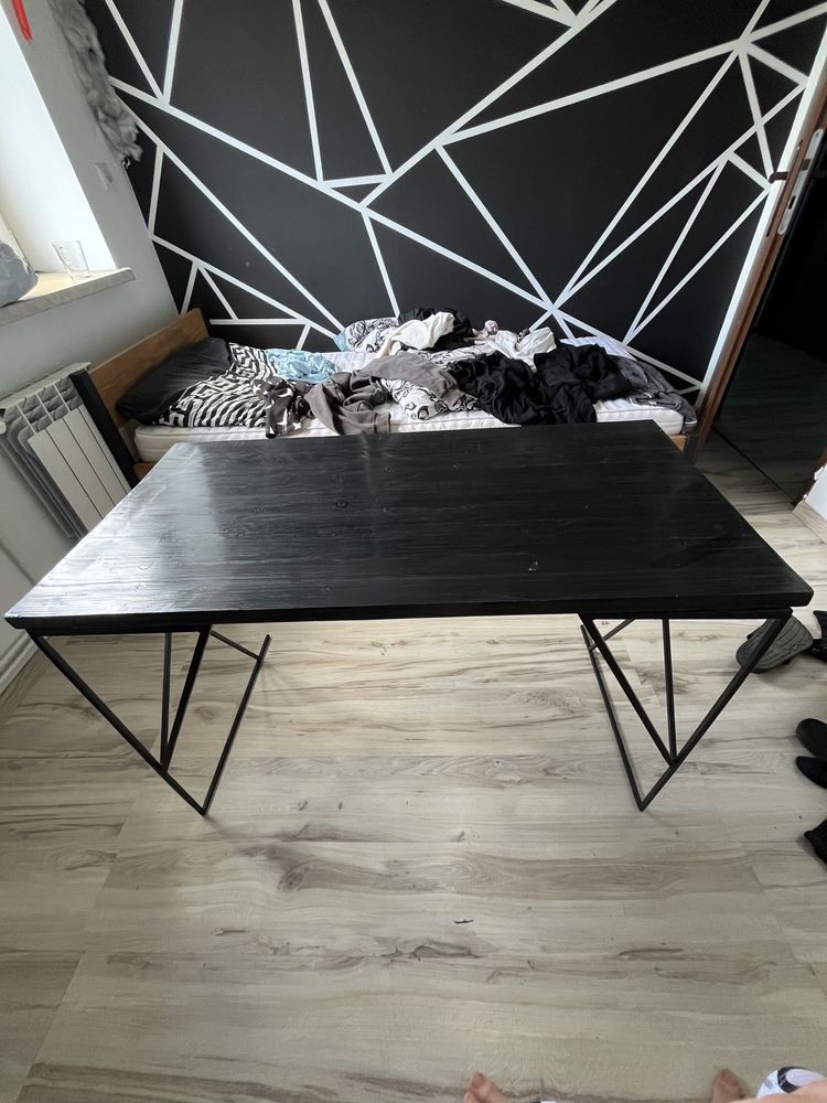 Nowoczesne biurko handmade | Metal + drewno | Solidne i stylowe