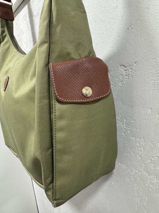Torebka Longchamp shopperka listonoszka torba na ramię zielona
