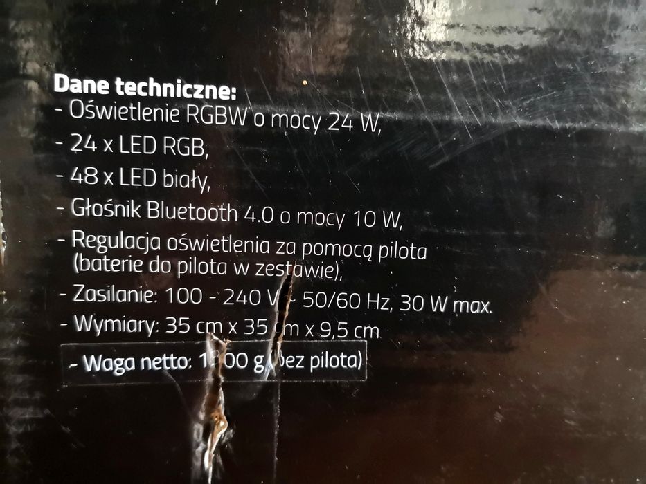 Plafon LED z głośnikiem bt Lethe Nowy