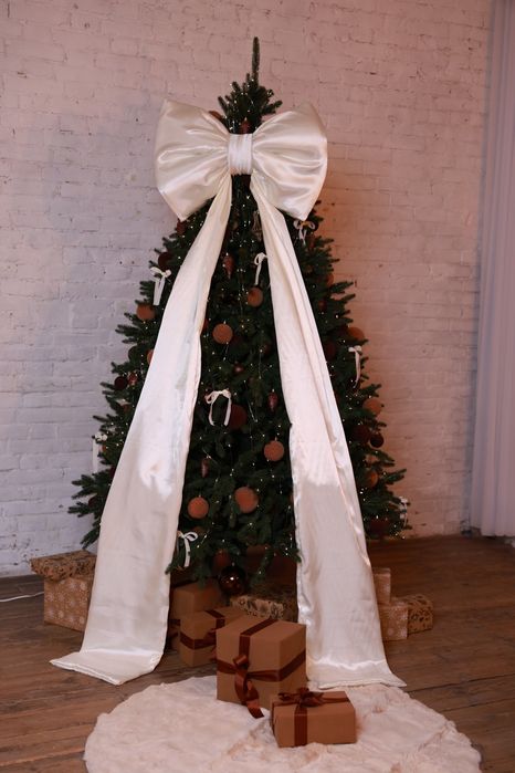 Бант на ялинку,бантик на ялинку,бант на едку , новорічний бант,бантики