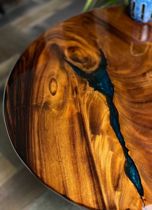 Stolik kawowy drewniany nowoczesny Suar lakier Egzotyk loft