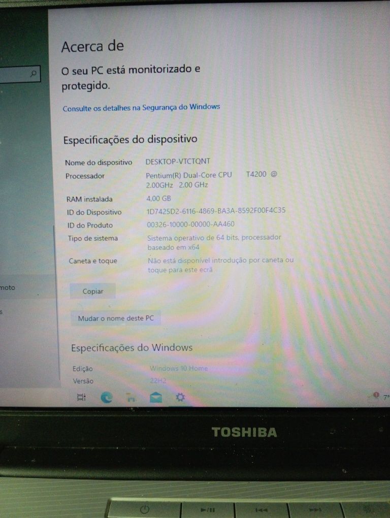 Portátil Toshiba Satélite L500-13W