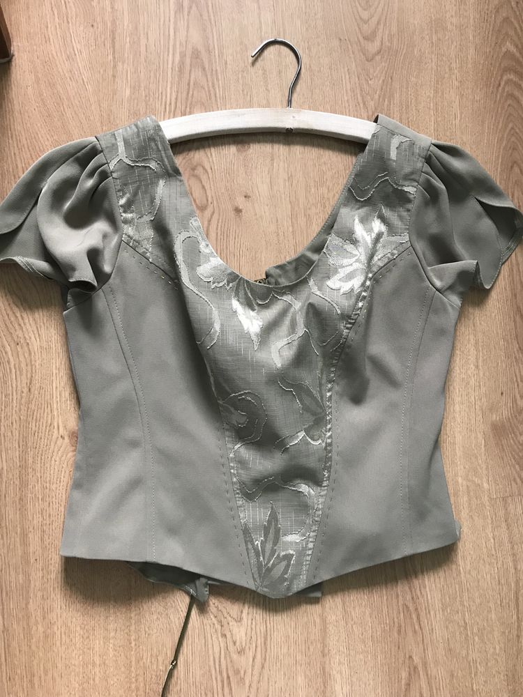 Gorsetowa koszulka khaki