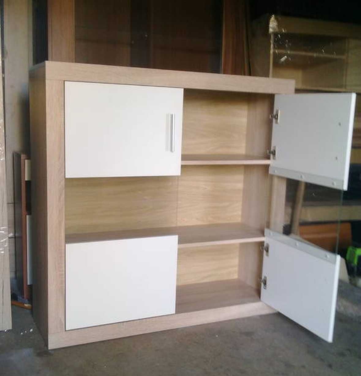 Komoda/Witryna Lara 110x110x35 dąb sonoma+grafit Nowa