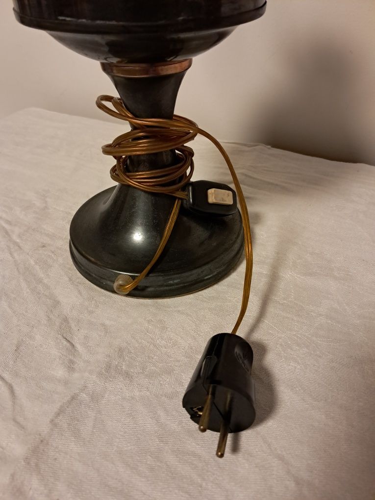 Lampka stołowa z kloszem prl vintage