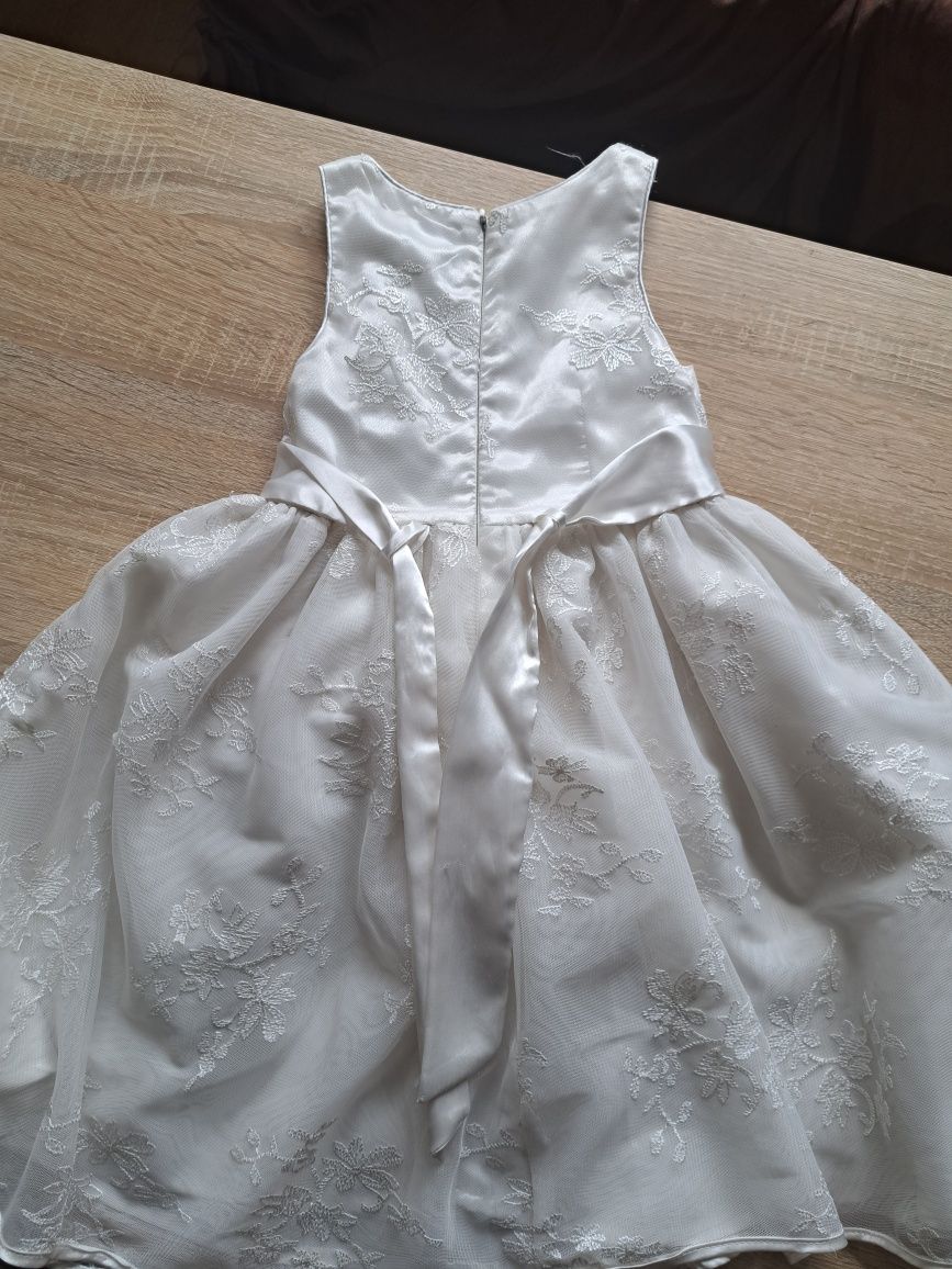 Sukienka ecru kwiaty wesele 98