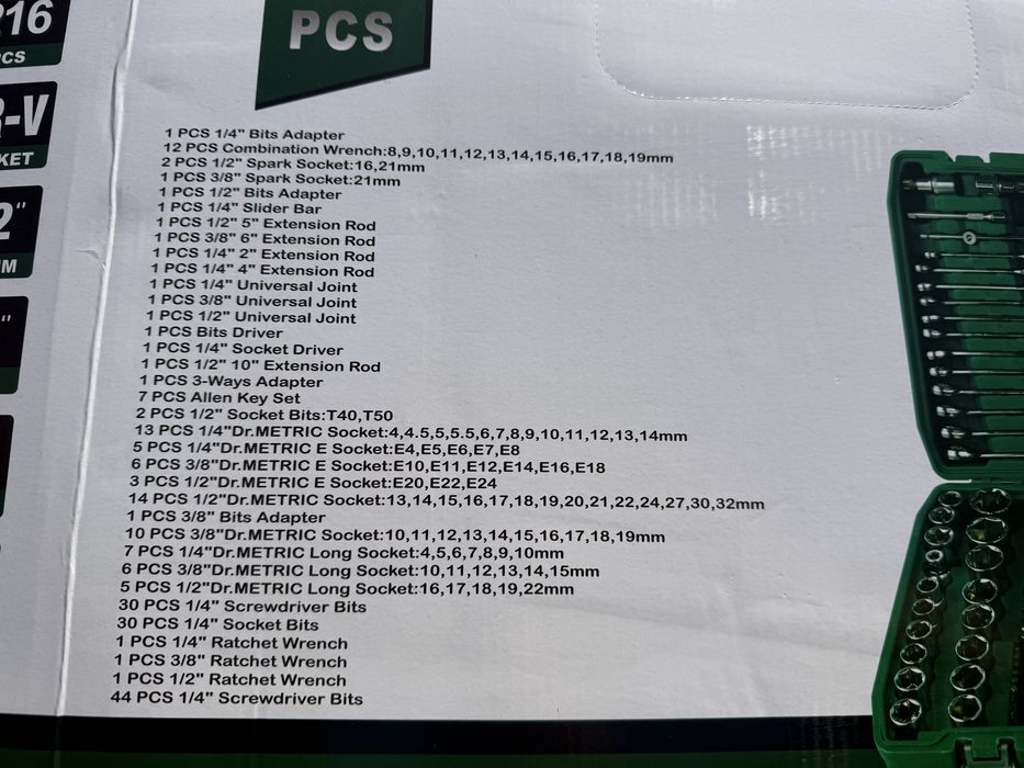 Klucze nasadowe zestaw 216 elementów nowe