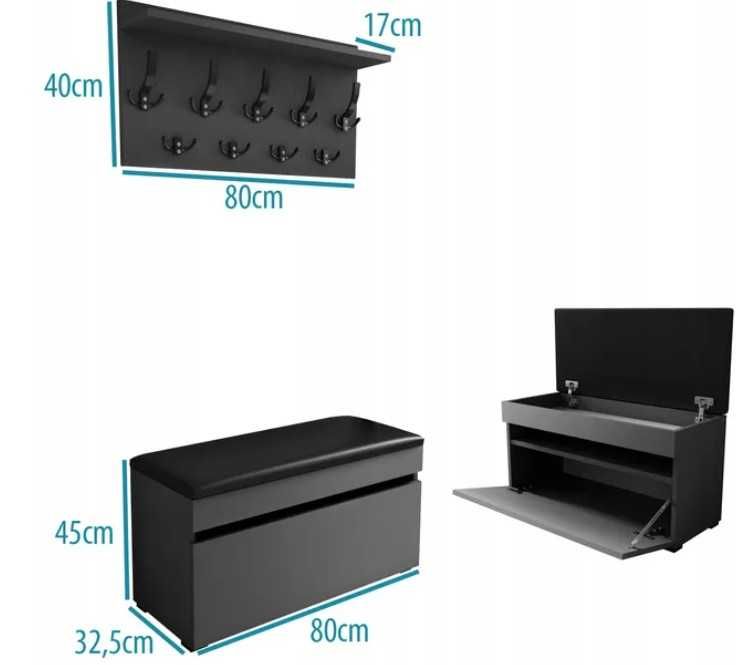 Nowa, nie rozpakowana szafka na byty 80 i wieszak na kurtki