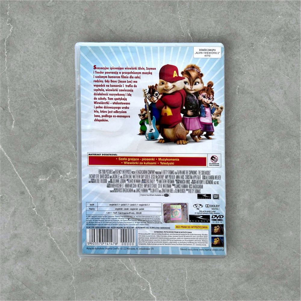 Alvin i Wiewiórki 2 płyta DVD