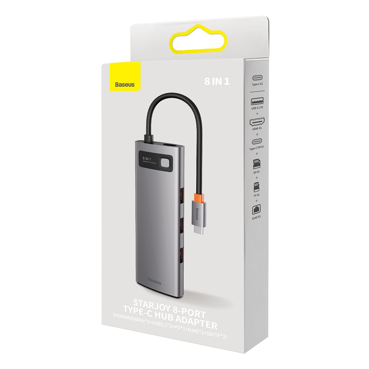 8w1 hub adapter starjoy usb-c do usb-c pd 3x usb-a hdmi rj-45 sd  qmx