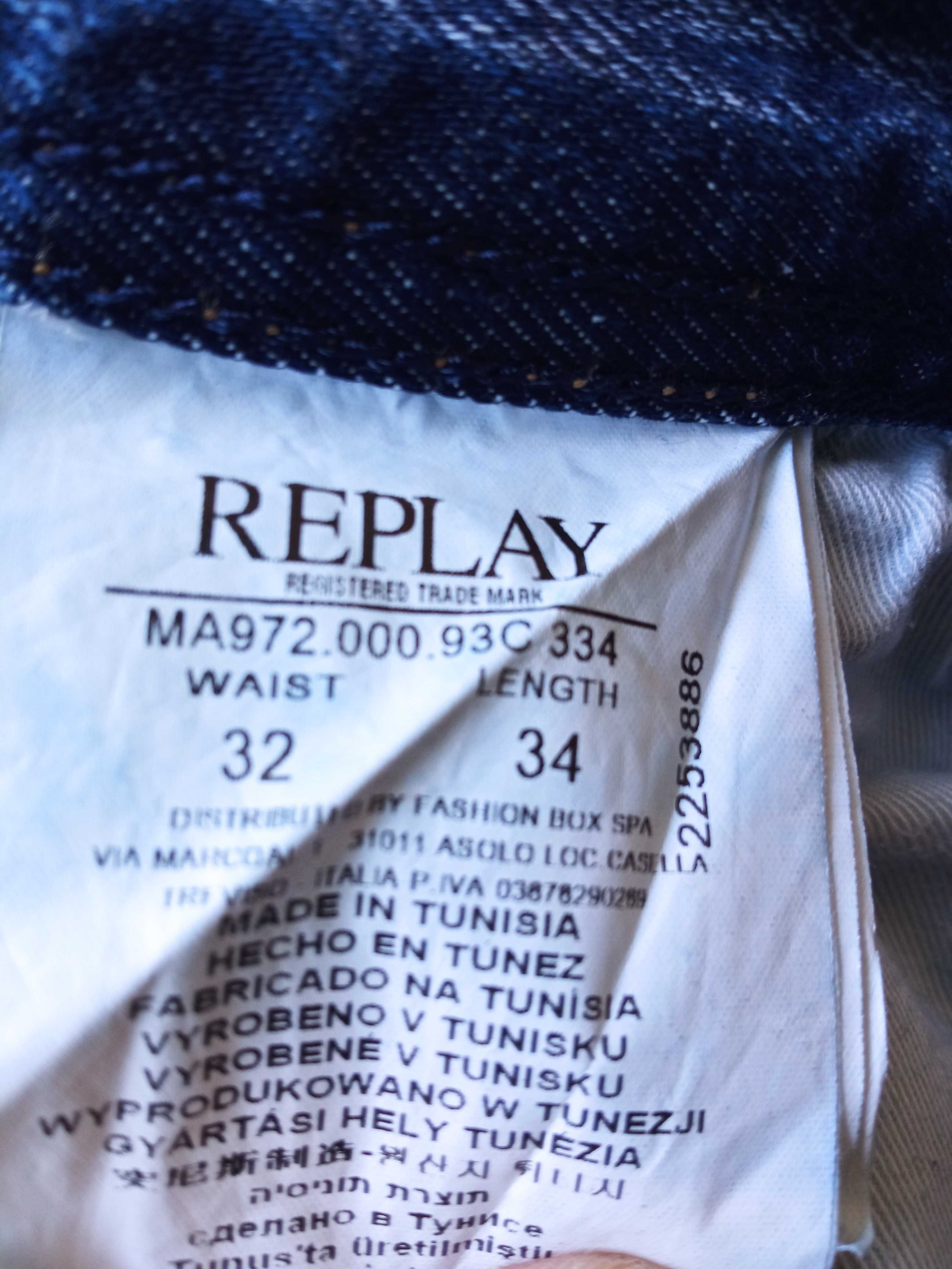 Replay męskie spodnie jeans r 32/34 pas 86cm