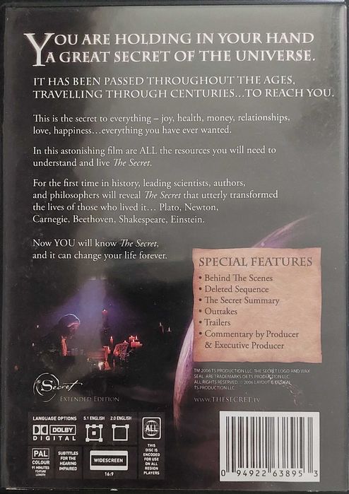 DVD  O Segredo, filme