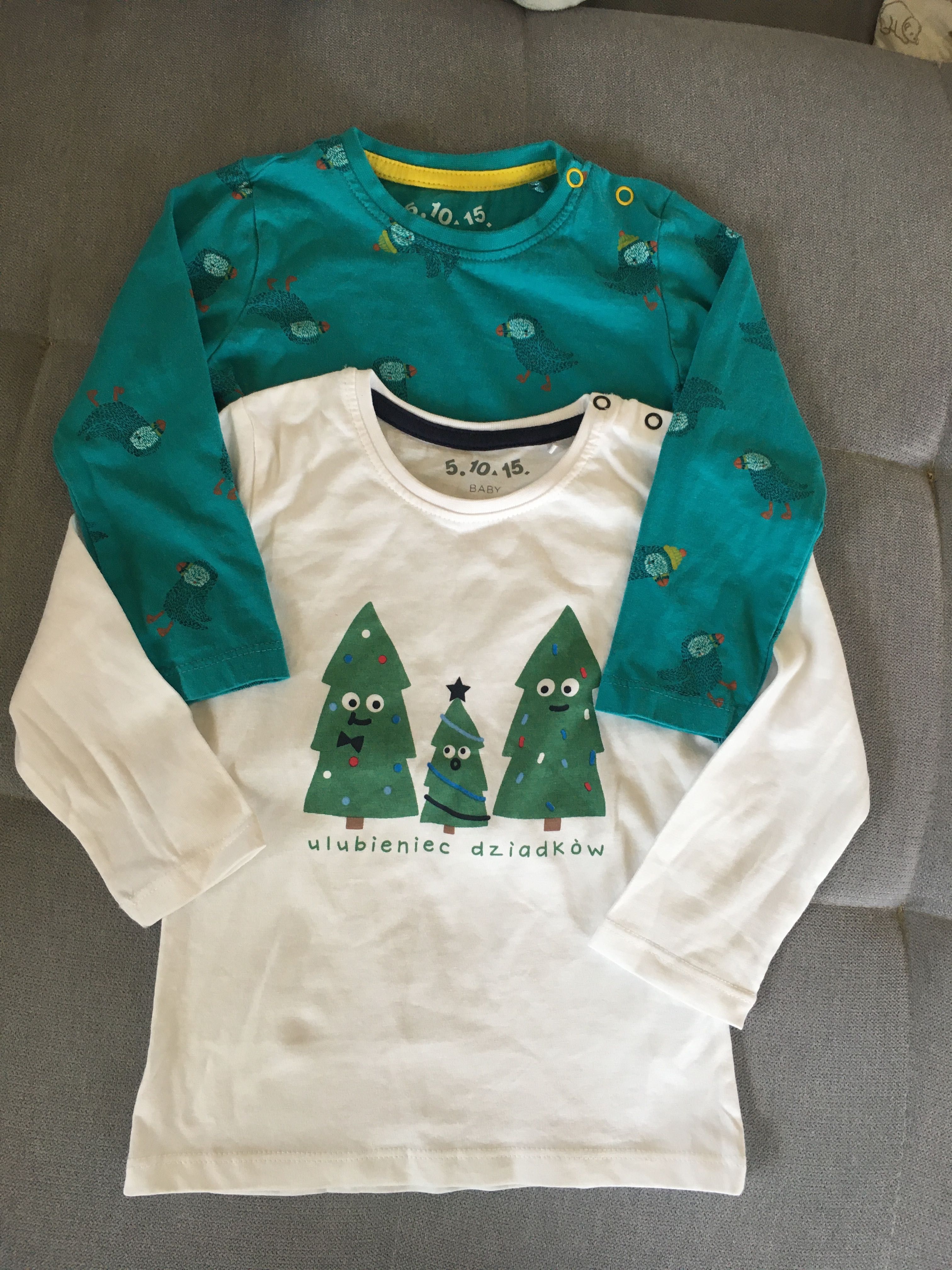 Ubranka świąteczne bluzeczki 86 smyk nowe bawełna chłopiec