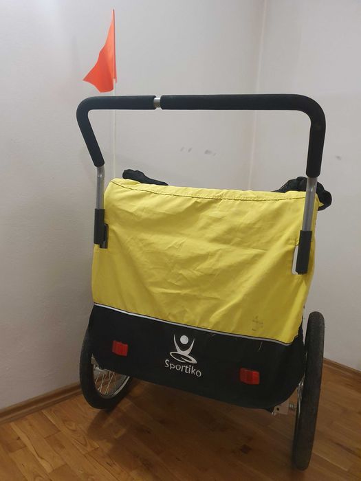 Przyczepka rowerowa dwuosobowa, wózek Sportiko, bagażnik, stan bdb!!