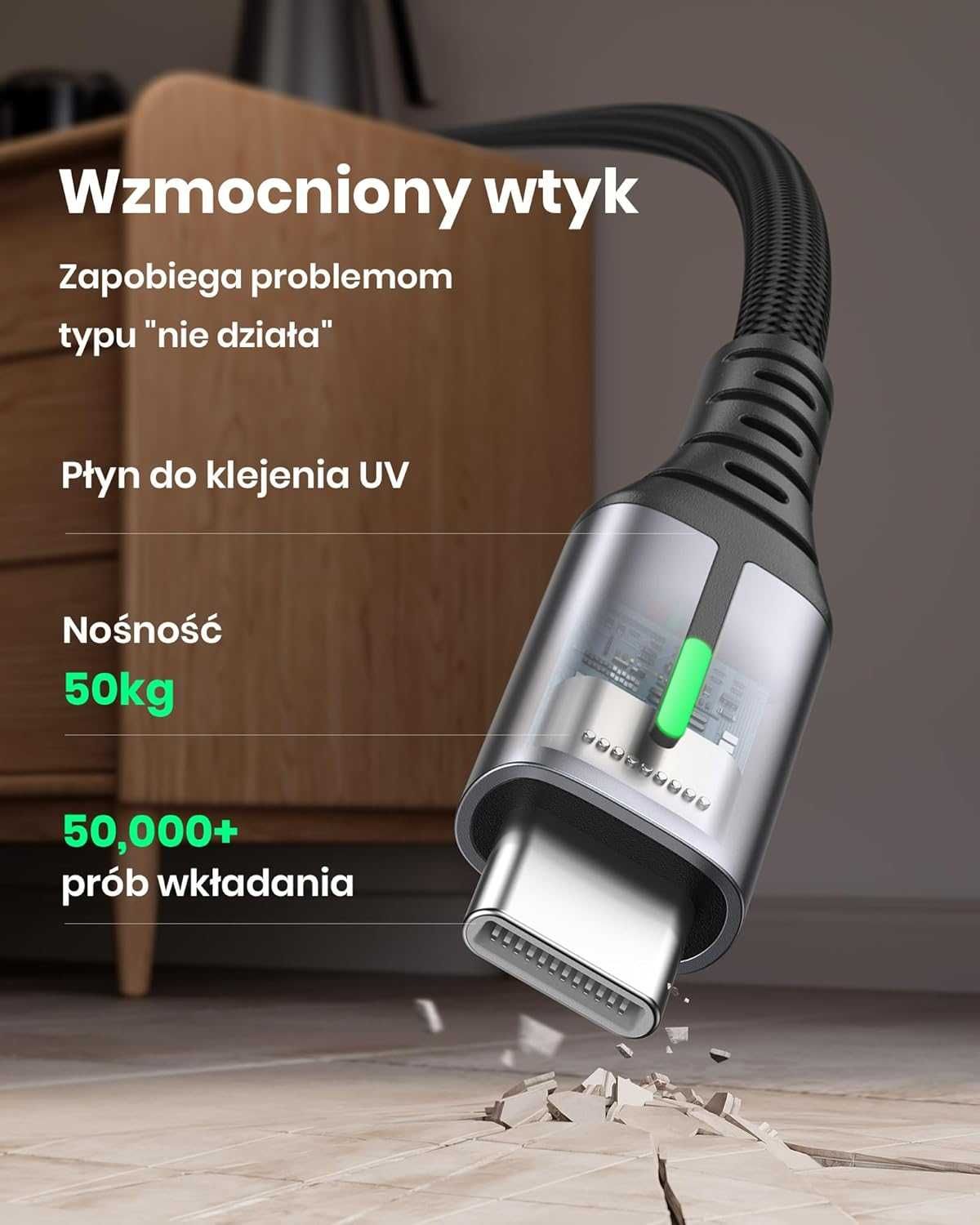 Kabel Ładowarki Typu C Szybkie Ładowanie 3.1A