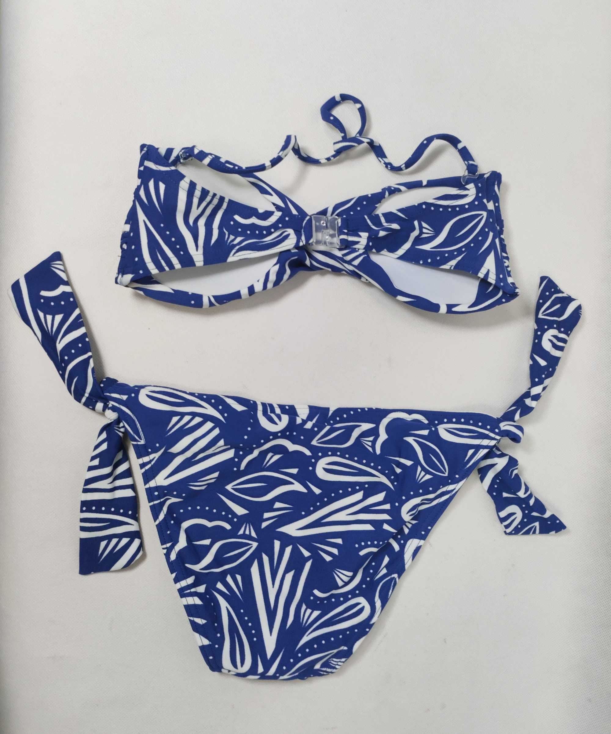 Strój kąpielowy dwuczęściowy bikini niebieski usztywniany 36 S ST0189