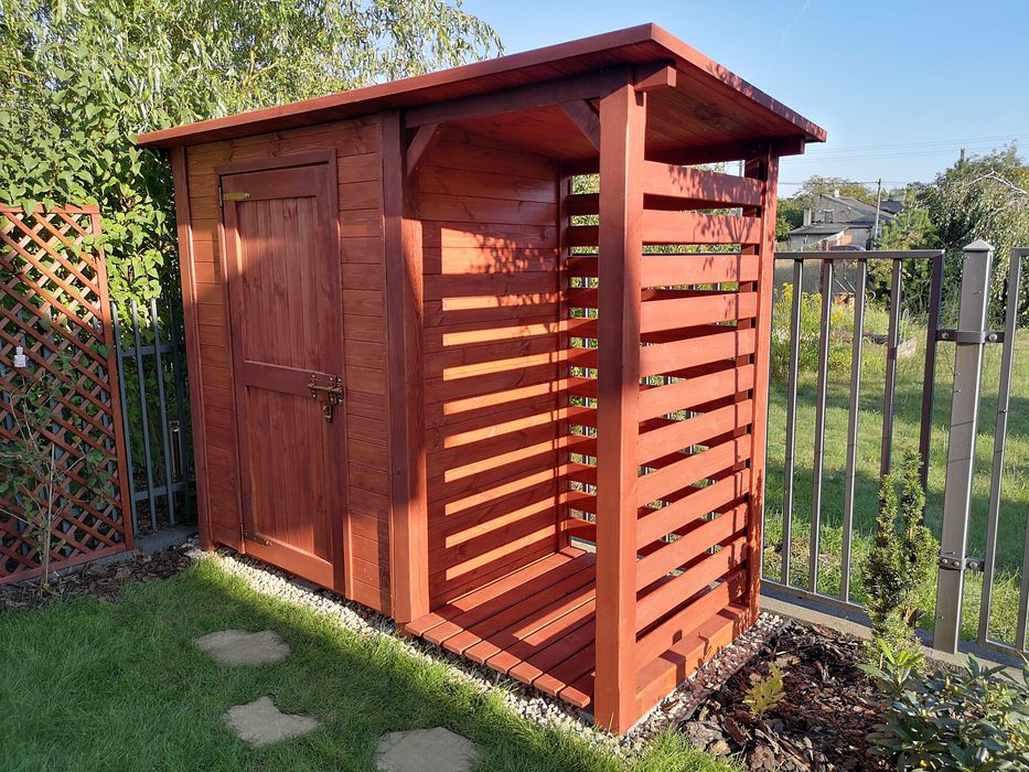 Drewutnia 1 x 1,1m + domek narzędziowy 1,5 x 1,1m