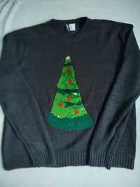 Sweter świąteczny r XS choinka, cekiny