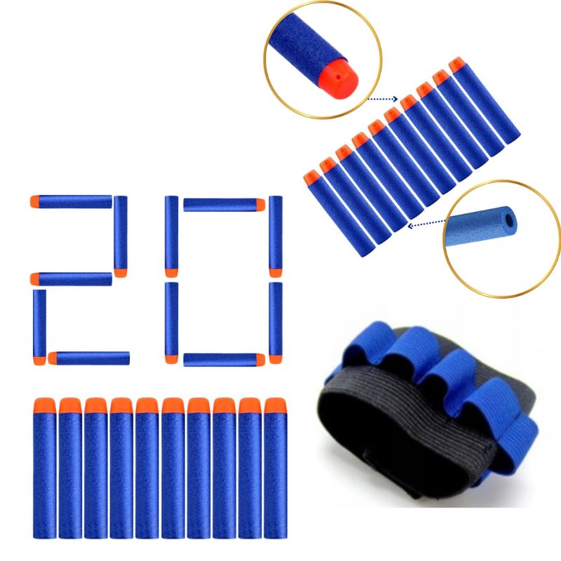 Okulary ochronne do nerf + magazynek + 20 strzałki