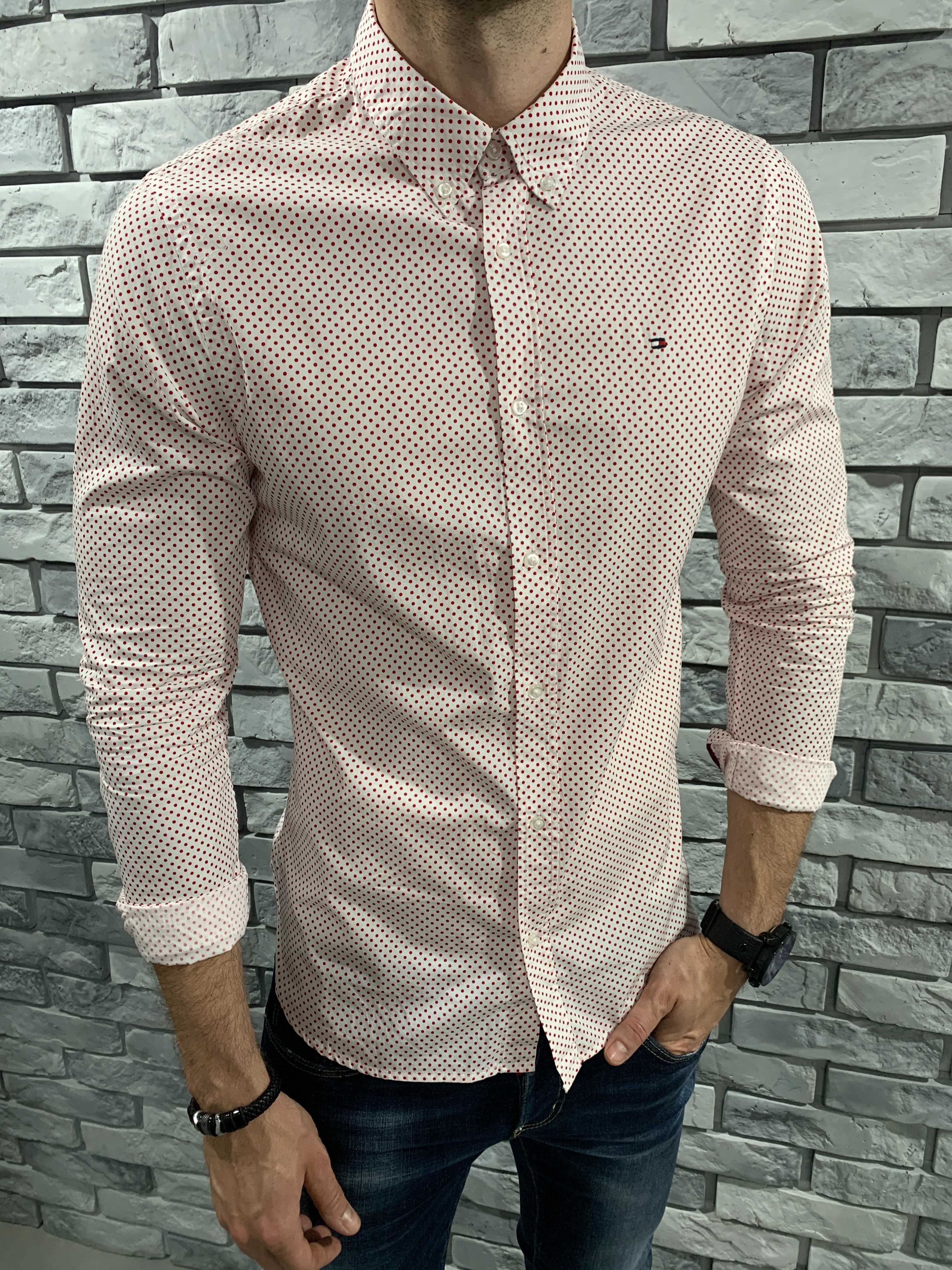 TOMMY HILFIGER oryginalna koszula S/M/L/XL/XXL kropki TOMMY JEANS