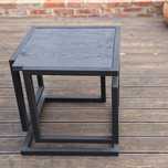 Stolik kawowy infinity cube czarny dąb loft metal