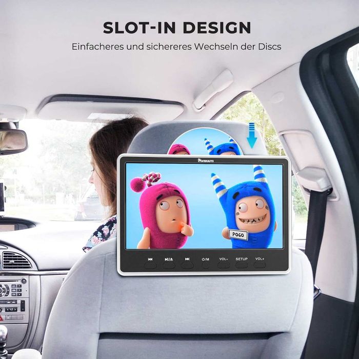 Samochodowy Zagłówkowy Odtwarzacz 12" Dvd Cd 2 Monitory Pilot Hdmi