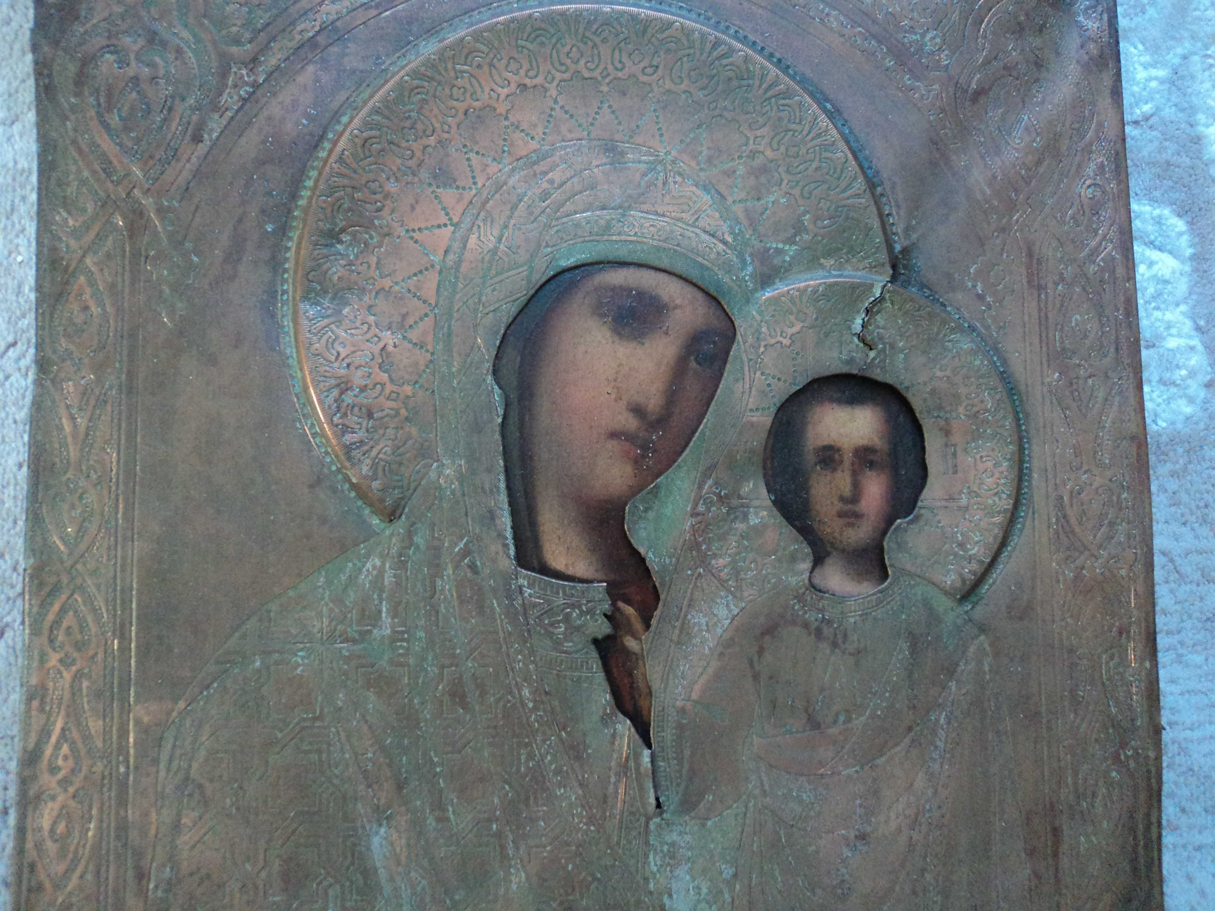 Икона Пр. Богородица + медный оклад (бонус), 26х31 см