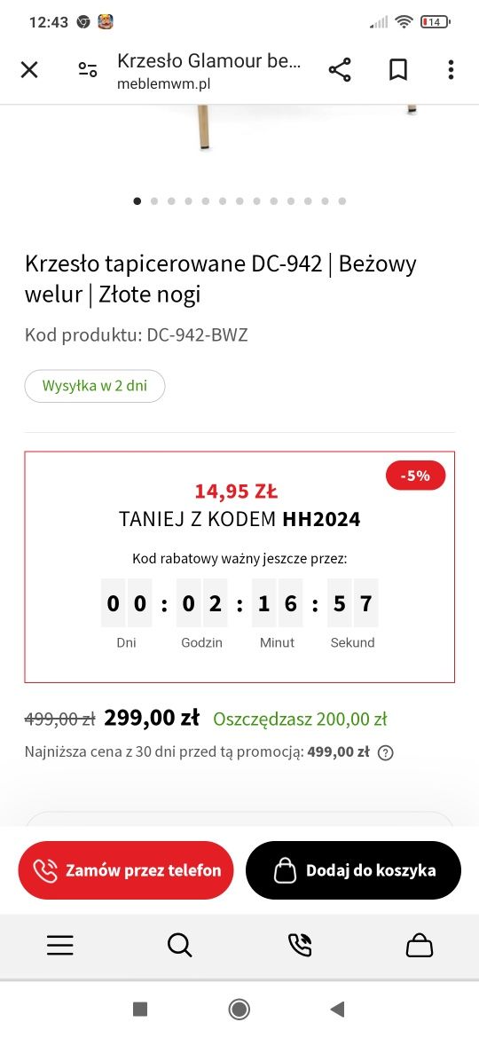 Komplet 10 krzeseł 189 zł za sztukę cena w sklepie 299 zł