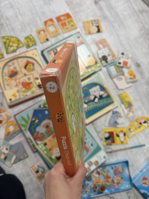 Комплект  4 пазлів Джеко Djeco та гра рибалка