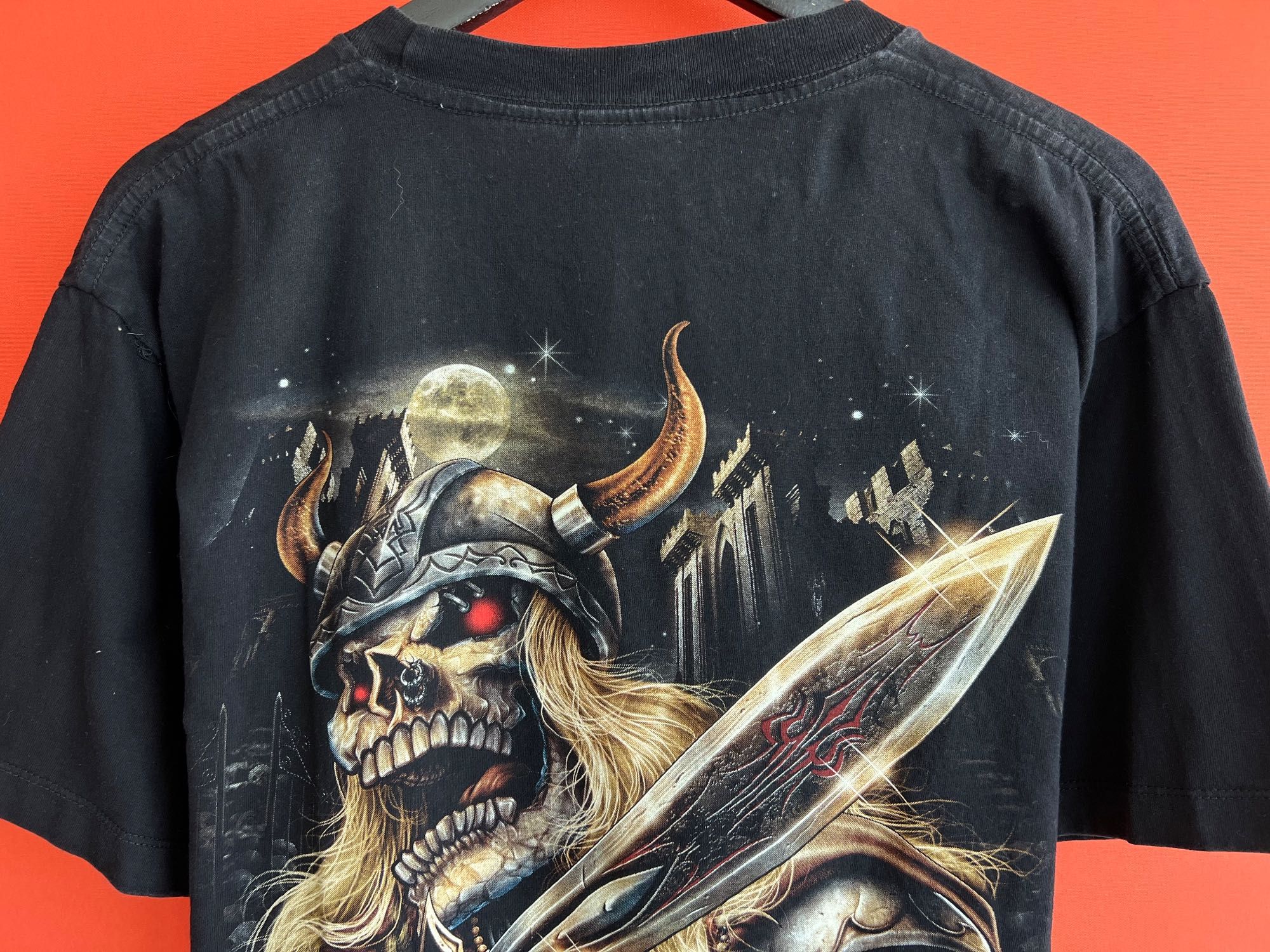 Wild Viking Skull Vintage Merch мужская футболка мерч размер L Б У