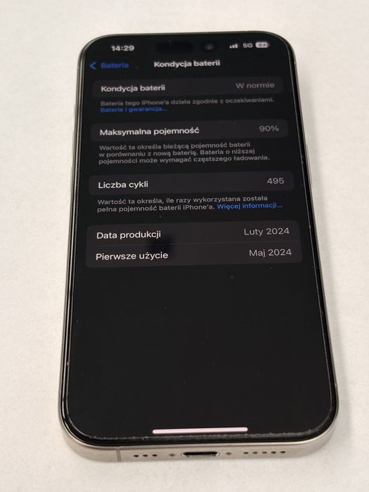 Iphone 15 Pro 128Gb 90% baterii szklo case
