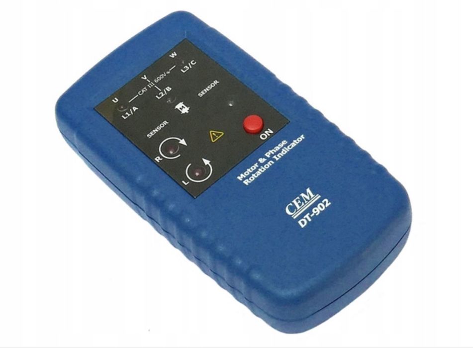 Miernik tester kolejności przebiegu faz i obrotów silnika CEM DT-902