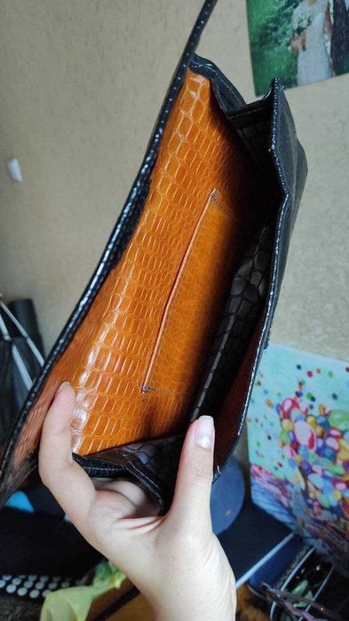 Клатч черный лаковый