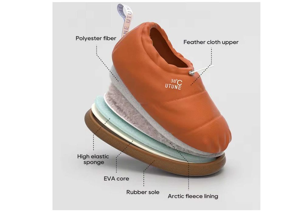 теплые меховые тапочки для туристов