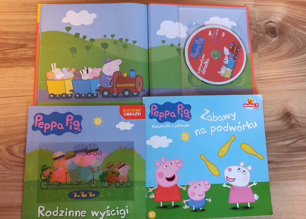 Zestaw książeczek świnka Peppa ruchome obrazki, CD