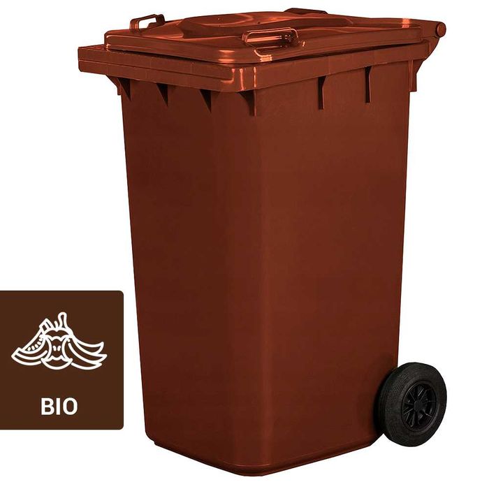 Pojemnik kosz na śmieci odpady brązowy BIO 120L, 240L Ruszt wentylacja