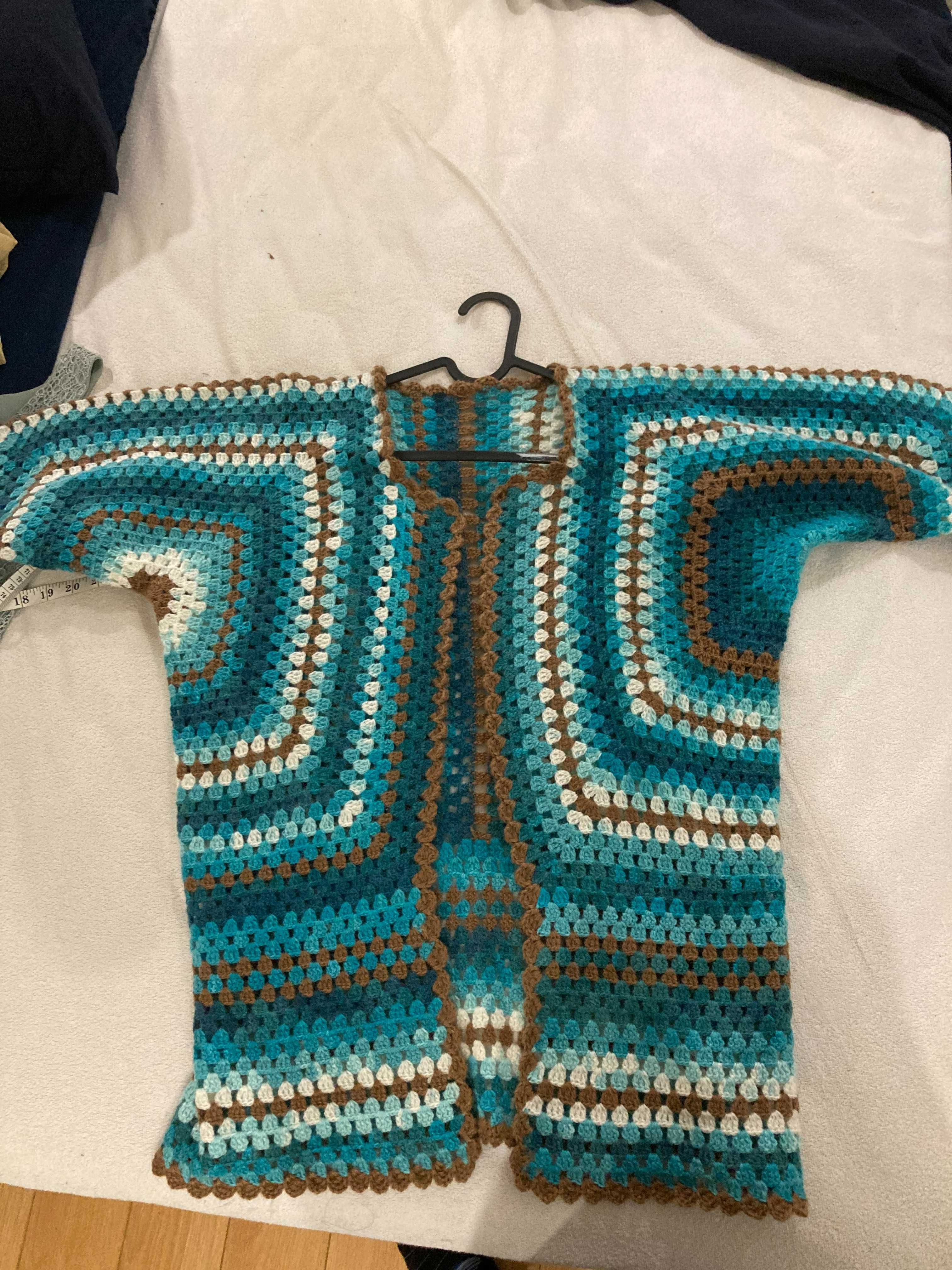 Cardigan - casaco de la  malha feito em mao