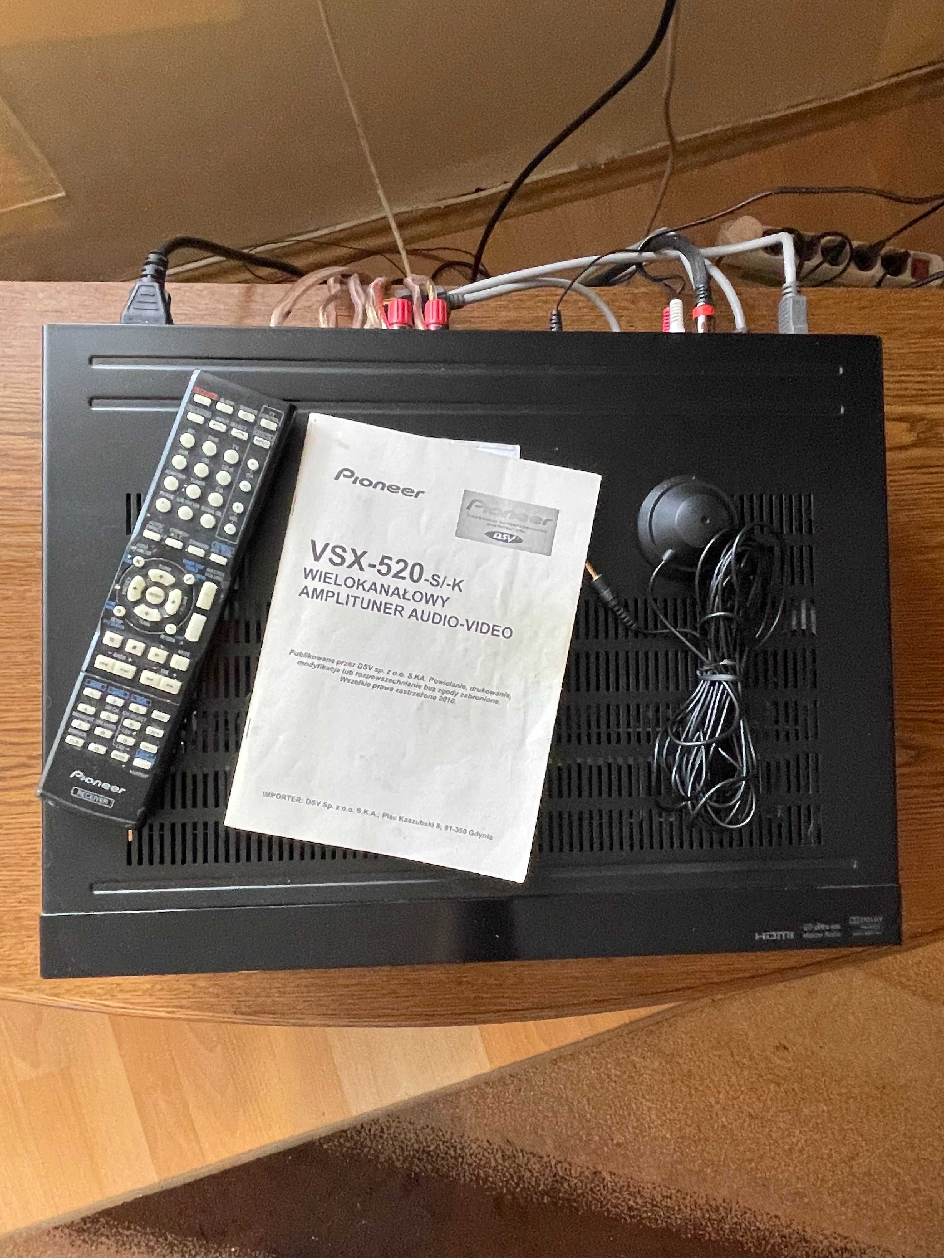 Amplituner Pioneer VSX-520-K HDMI/RDS 5.1 kompletny zestaw