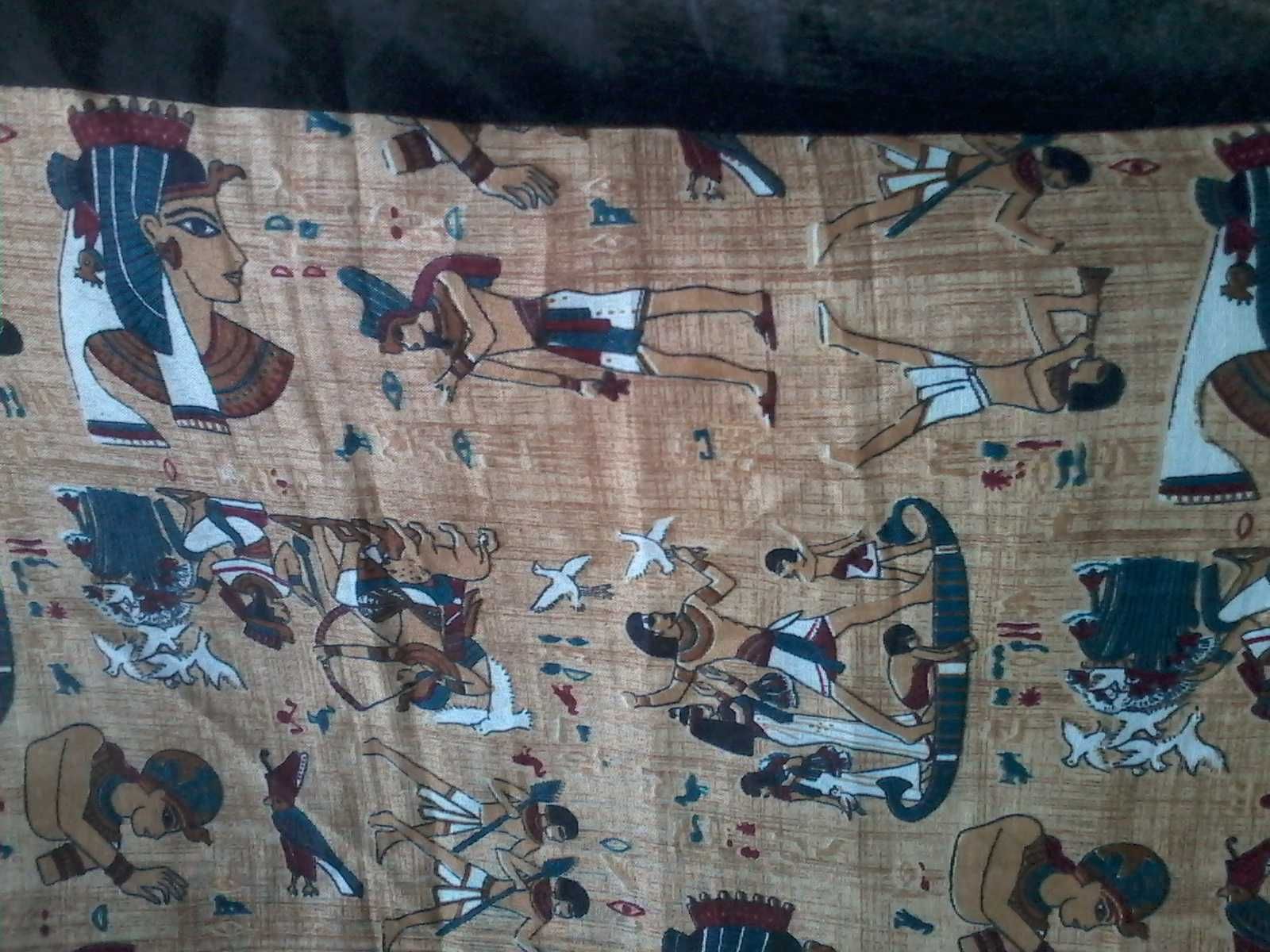 szal chusta apaszka motywy egipskie 132 x 132 cm