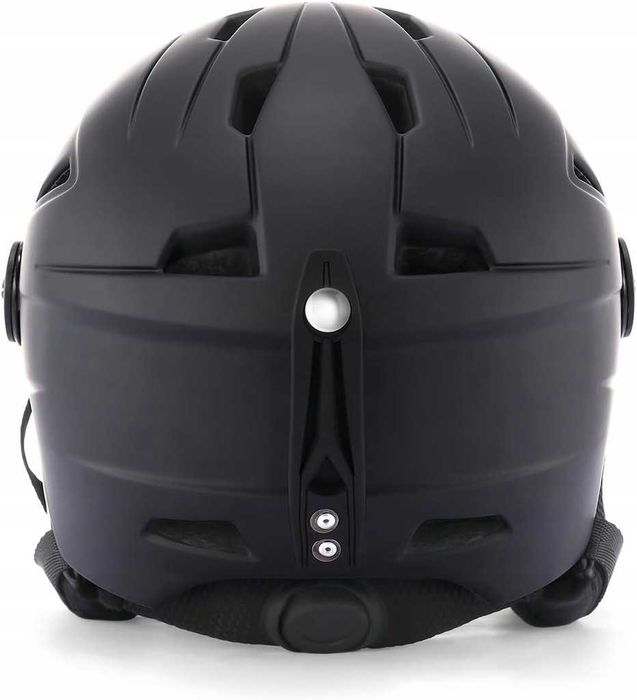 Kask narciarski, snowboardowy z wizjerem i nausznikami rozmia L czarny