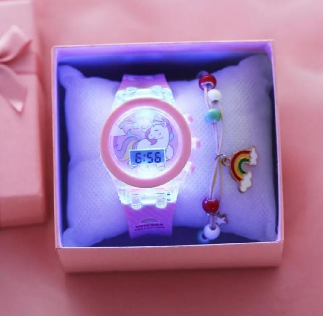 Подарунковий набір електронний годинник з підсвіткою і браслетом,часи