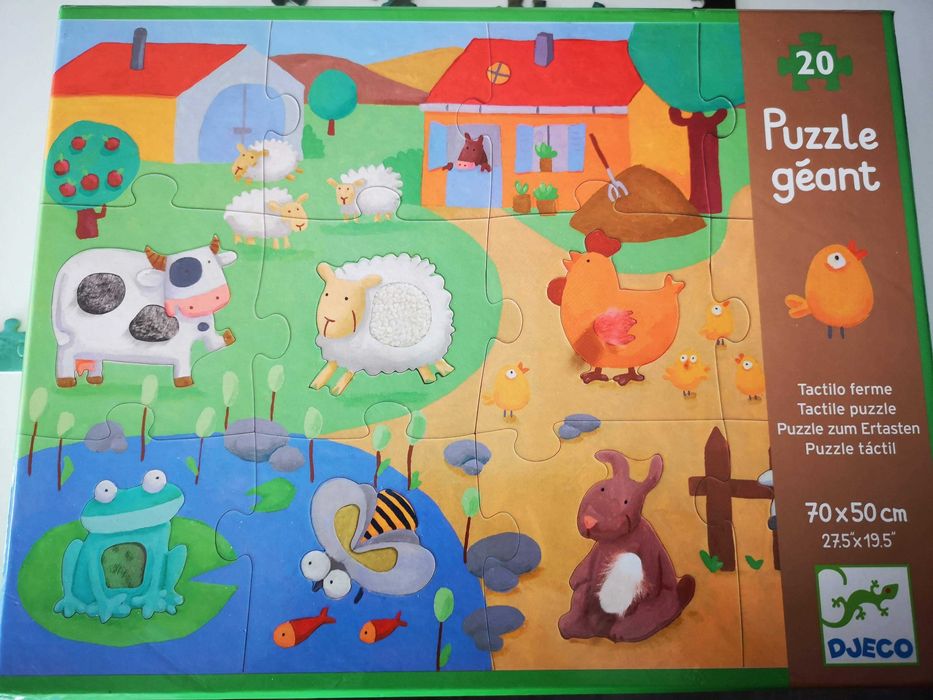 Puzzle táctil gigante Animais da Quinta - +3 anos