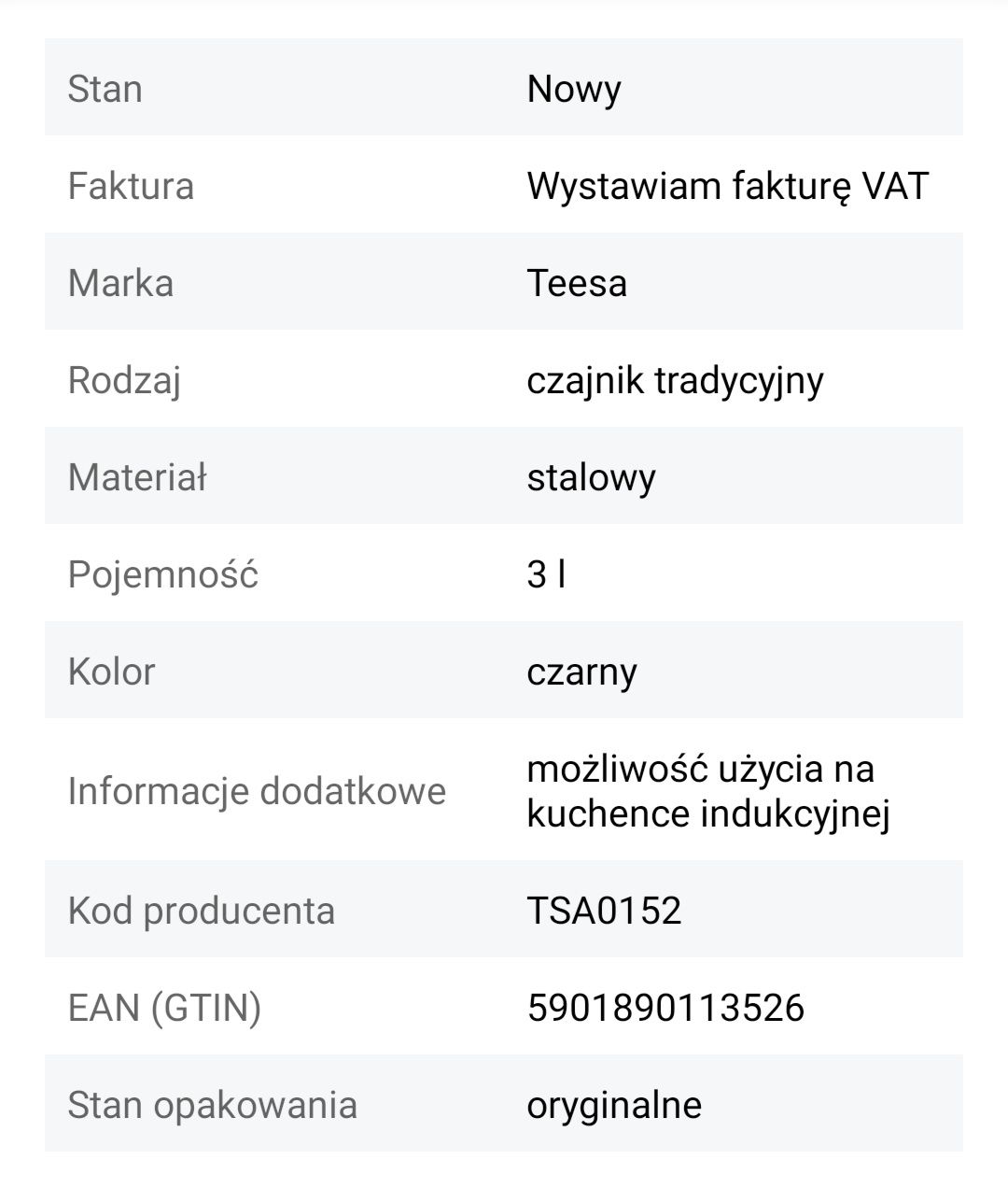 Czajnik z gwizdkiem Tessa