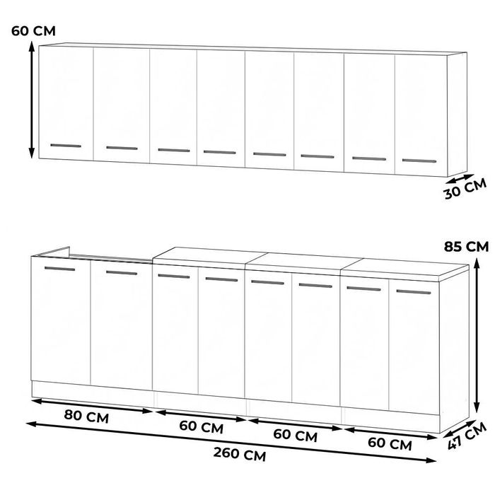 Meble Kuchenne Vero 2.6 Nowoczesny Zestaw Kuchnia Modułowa Pojemna