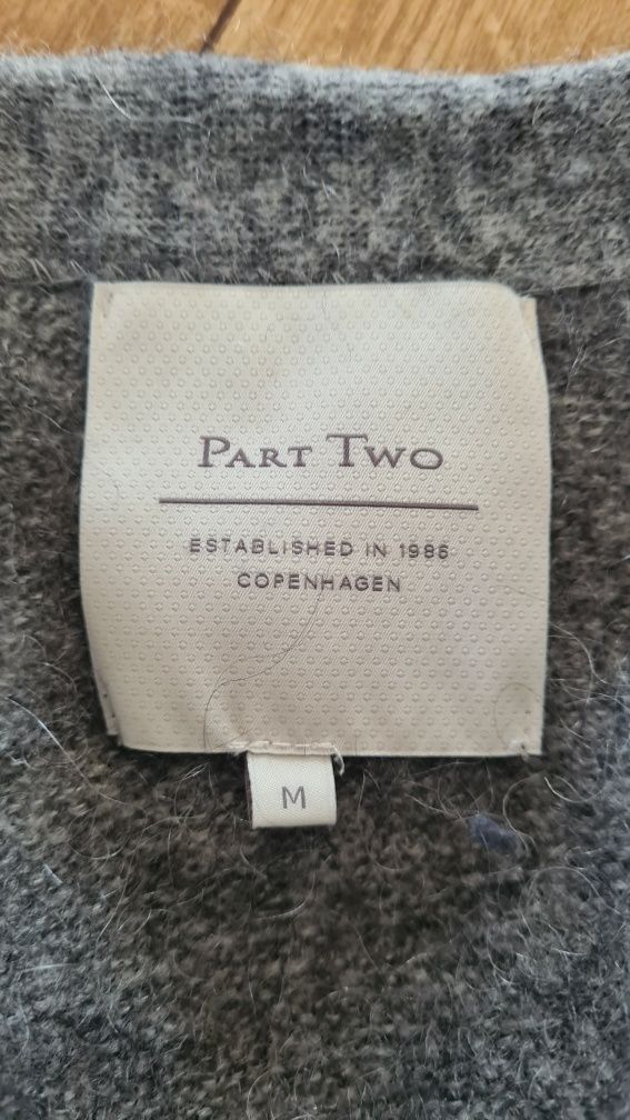 Kardigan Sweter 32% Alpaka, 32% Wełna. Grafitowy. Rozmiar M 38