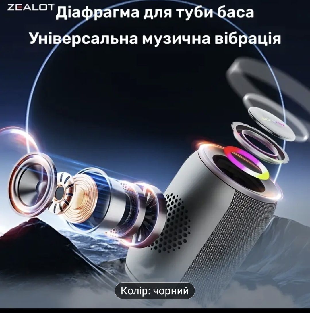 Нова! Портативна Bluetooth колонка ZEALOT S32 Pro синя, чорна, хакі