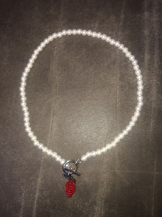 Naszyjnik perełki i koralki szklane