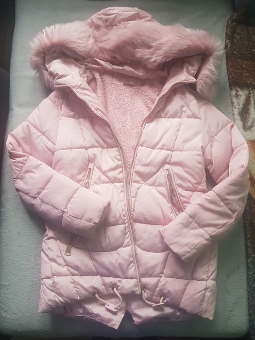 Kurtka zimowa pikowana różowa Lewandowska