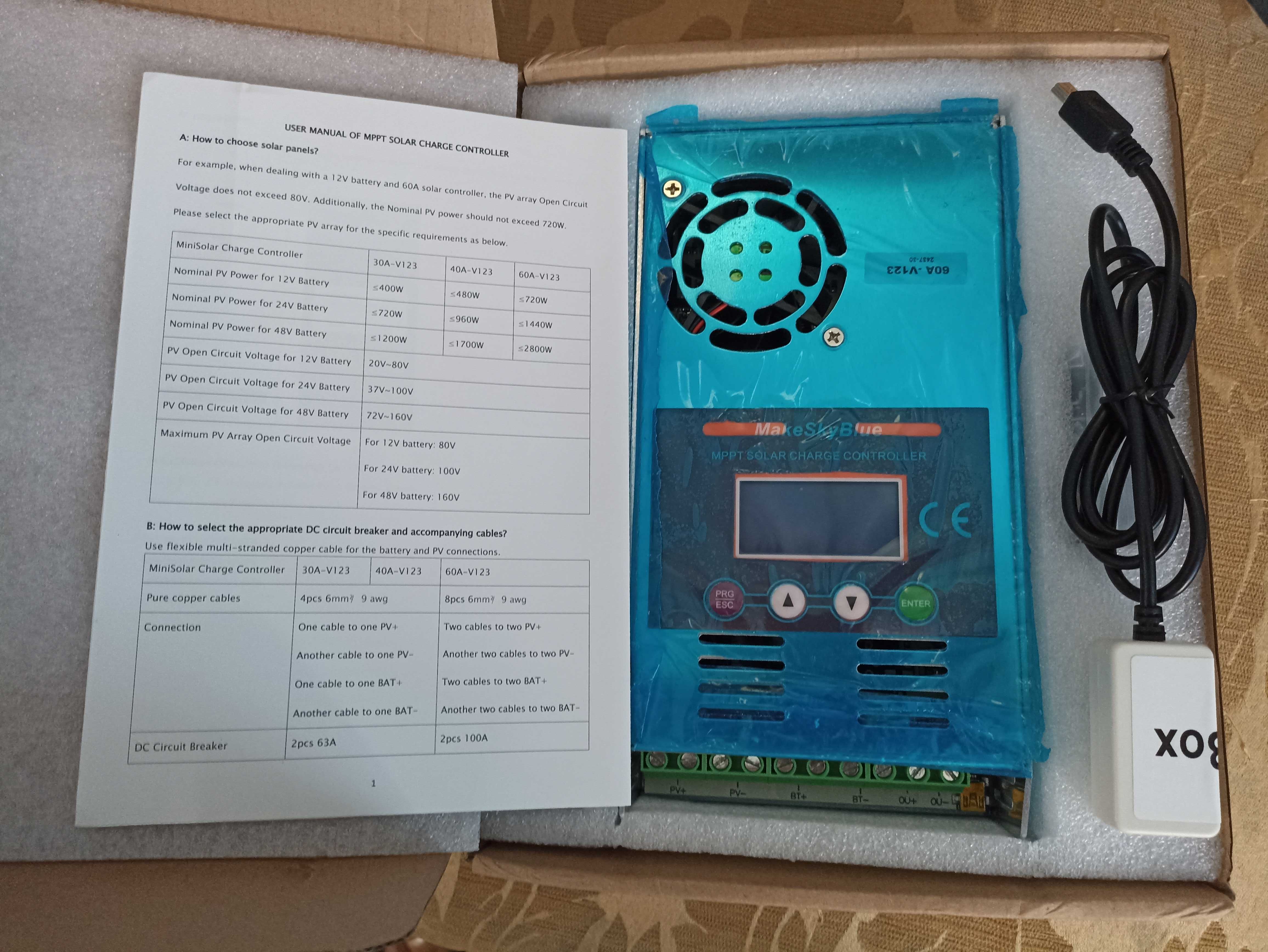 MakeSkyBlue MPPT 60A (WiFi) Контроллер заряда для АКБ 12/24/48В